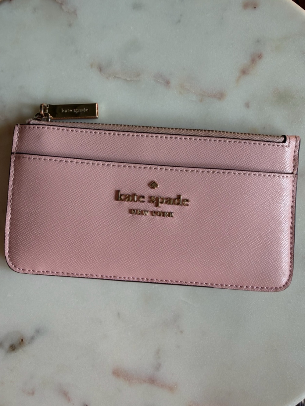 Pink Kate Spade large slim card holder